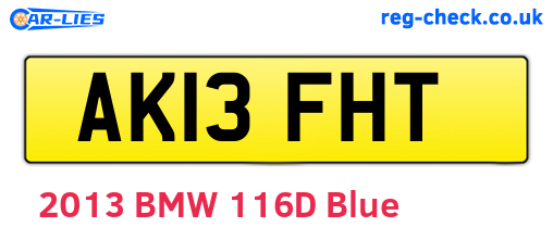 AK13FHT are the vehicle registration plates.