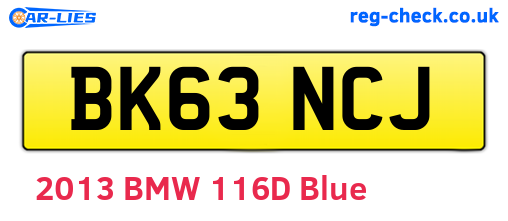 BK63NCJ are the vehicle registration plates.