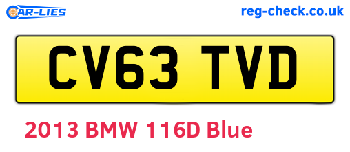 CV63TVD are the vehicle registration plates.