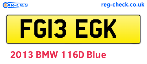 FG13EGK are the vehicle registration plates.