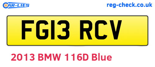 FG13RCV are the vehicle registration plates.