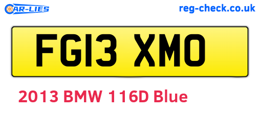 FG13XMO are the vehicle registration plates.