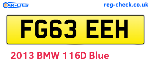 FG63EEH are the vehicle registration plates.