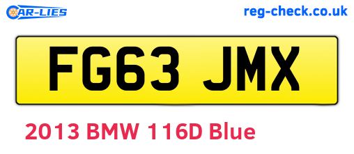 FG63JMX are the vehicle registration plates.