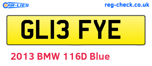 GL13FYE are the vehicle registration plates.