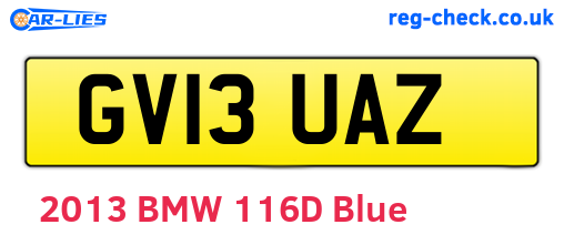 GV13UAZ are the vehicle registration plates.