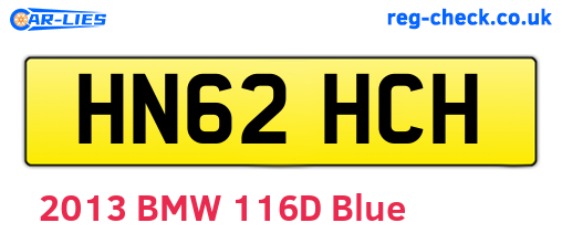 HN62HCH are the vehicle registration plates.