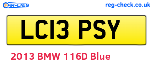 LC13PSY are the vehicle registration plates.