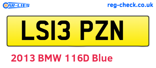 LS13PZN are the vehicle registration plates.