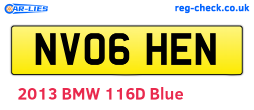 NV06HEN are the vehicle registration plates.