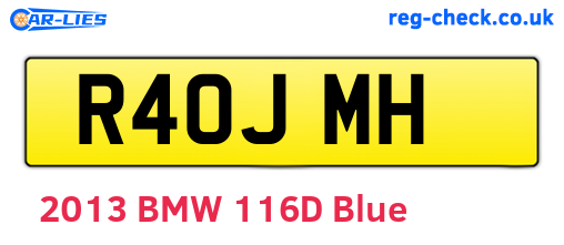 R40JMH are the vehicle registration plates.
