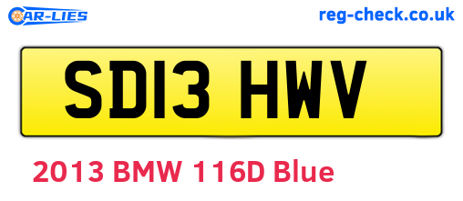 SD13HWV are the vehicle registration plates.