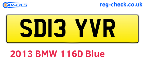 SD13YVR are the vehicle registration plates.