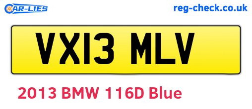 VX13MLV are the vehicle registration plates.