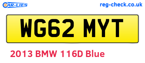 WG62MYT are the vehicle registration plates.