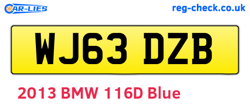 WJ63DZB are the vehicle registration plates.