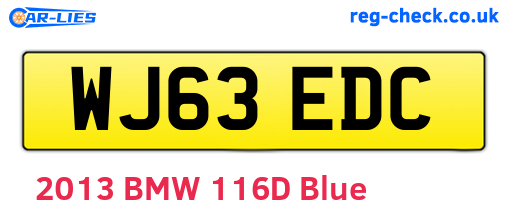WJ63EDC are the vehicle registration plates.