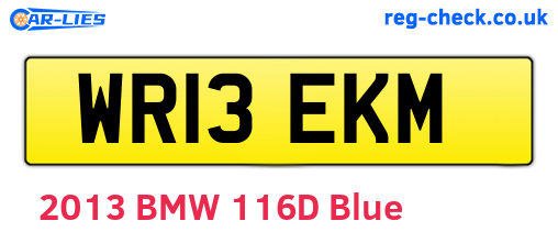 WR13EKM are the vehicle registration plates.