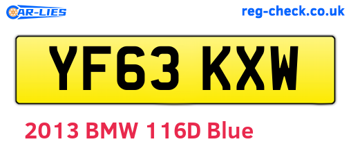 YF63KXW are the vehicle registration plates.