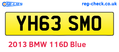 YH63SMO are the vehicle registration plates.