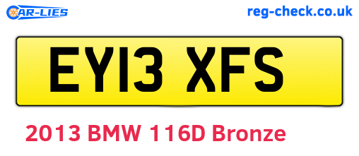 EY13XFS are the vehicle registration plates.