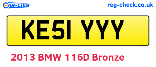 KE51YYY are the vehicle registration plates.