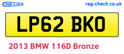 LP62BKO are the vehicle registration plates.