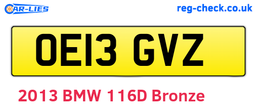 OE13GVZ are the vehicle registration plates.