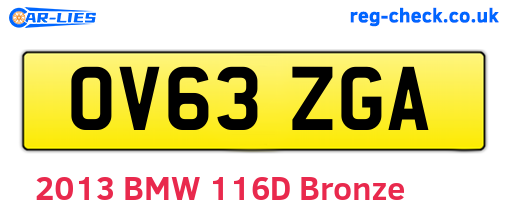 OV63ZGA are the vehicle registration plates.