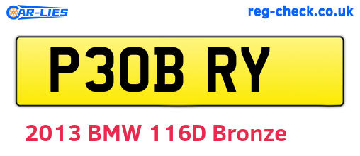 P30BRY are the vehicle registration plates.