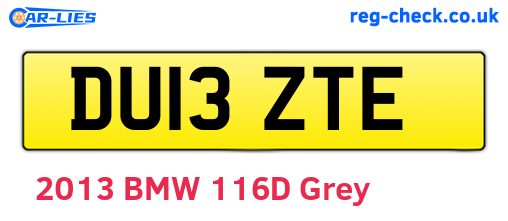 DU13ZTE are the vehicle registration plates.