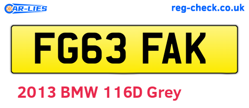 FG63FAK are the vehicle registration plates.