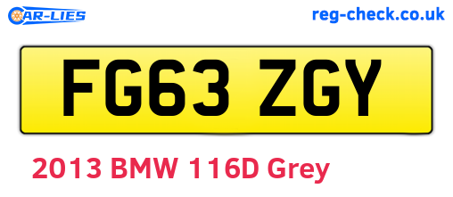 FG63ZGY are the vehicle registration plates.