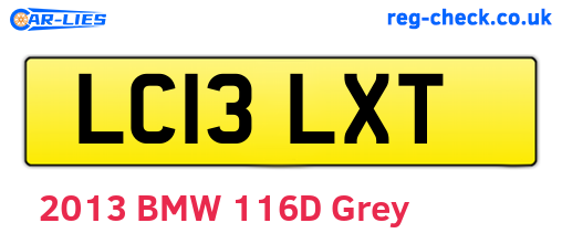 LC13LXT are the vehicle registration plates.
