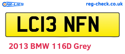 LC13NFN are the vehicle registration plates.