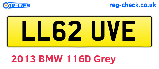 LL62UVE are the vehicle registration plates.