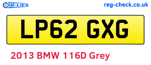 LP62GXG are the vehicle registration plates.