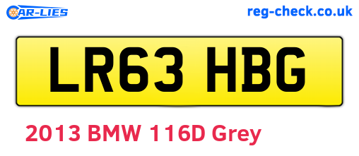 LR63HBG are the vehicle registration plates.