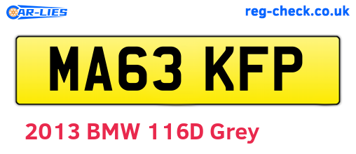 MA63KFP are the vehicle registration plates.
