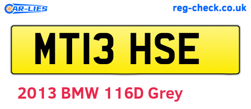 MT13HSE are the vehicle registration plates.