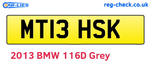 MT13HSK are the vehicle registration plates.