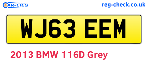 WJ63EEM are the vehicle registration plates.