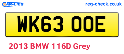 WK63OOE are the vehicle registration plates.