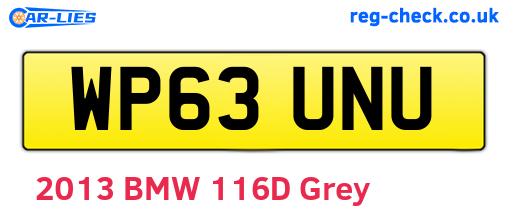 WP63UNU are the vehicle registration plates.