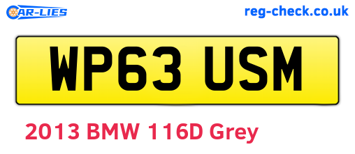 WP63USM are the vehicle registration plates.