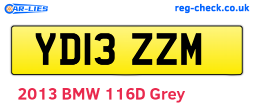 YD13ZZM are the vehicle registration plates.