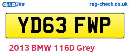 YD63FWP are the vehicle registration plates.