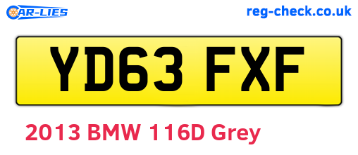 YD63FXF are the vehicle registration plates.