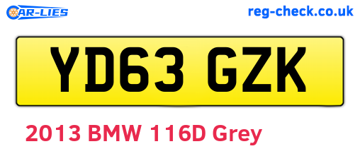YD63GZK are the vehicle registration plates.