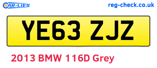 YE63ZJZ are the vehicle registration plates.